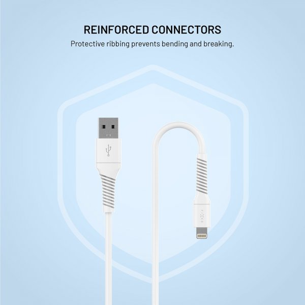 Fixed Kabel Liquid Silicone USB-A/Lightning 1.2m Hvit