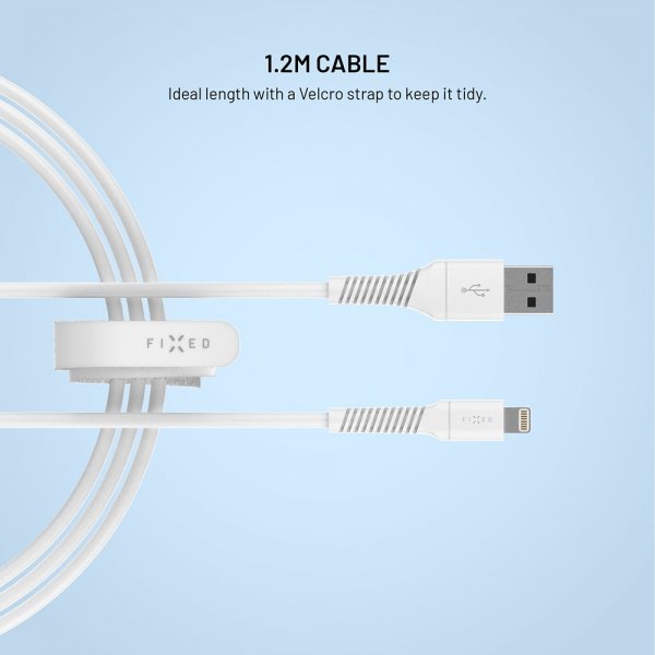 Fixed Kabel Liquid Silicone USB-A/Lightning 1.2m Hvit