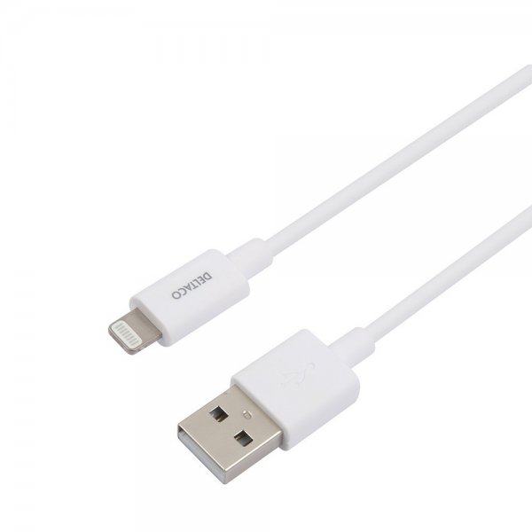 Deltaco Kabel USB-A Cable with Lightning Connector 1m Hvit