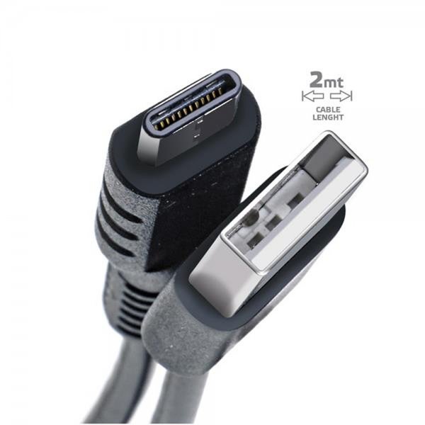 Celly Kabel USB-A/USB-C 2m Svart