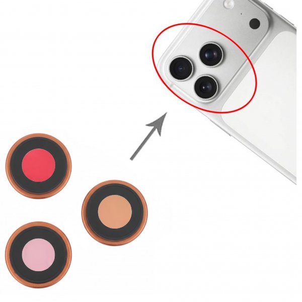 Kameralinse med ramme for iPhone 17 Pro og 17 Pro Max - Orange