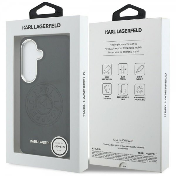 Karl Lagerfeld Samsung Galaxy S26 Deksel Perforated Logo MagSafe Svart