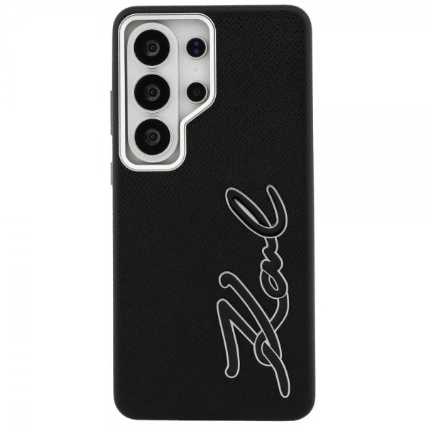 Karl Lagerfeld Samsung Galaxy S26 Ultra Deksel Metal Logo Grained Svart