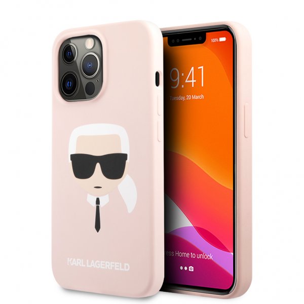 Karl Lagerfeld iPhone 13 Pro Max Deksel Liquid Silicone Ljusrosa