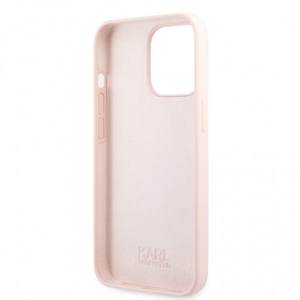 Karl Lagerfeld iPhone 13 Pro Max Deksel Liquid Silicone Ljusrosa