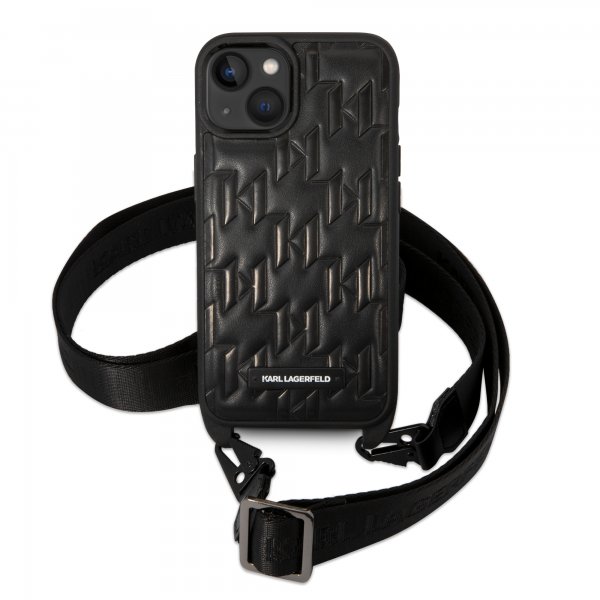 Karl Lagerfeld iPhone 14 Deksel Crossbody Strap Svart