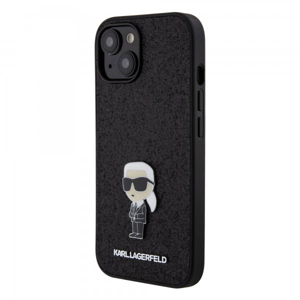 Karl Lagerfeld iPhone 15 Deksel Fixed Glitter Svart