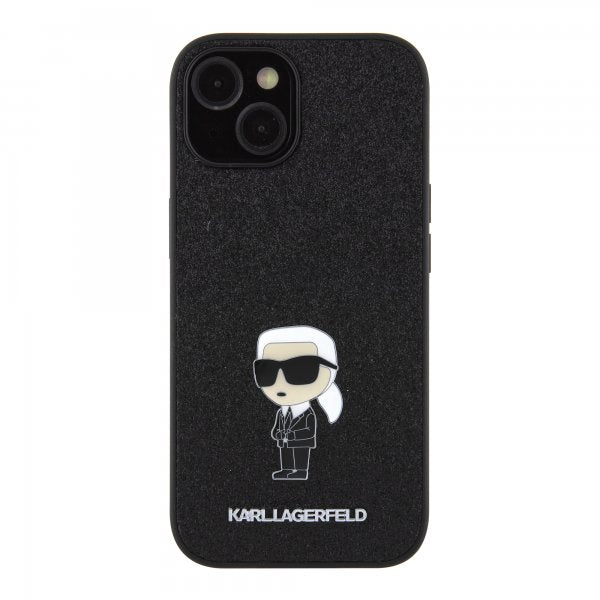 Karl Lagerfeld iPhone 15 Deksel Fixed Glitter Svart