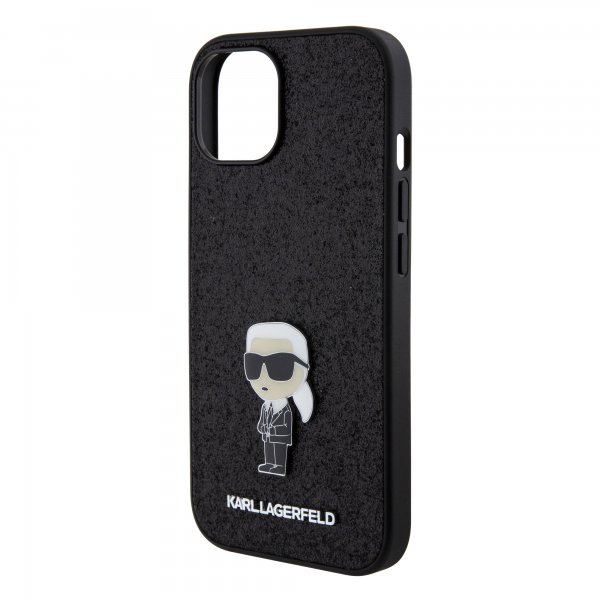Karl Lagerfeld iPhone 15 Deksel Fixed Glitter Svart