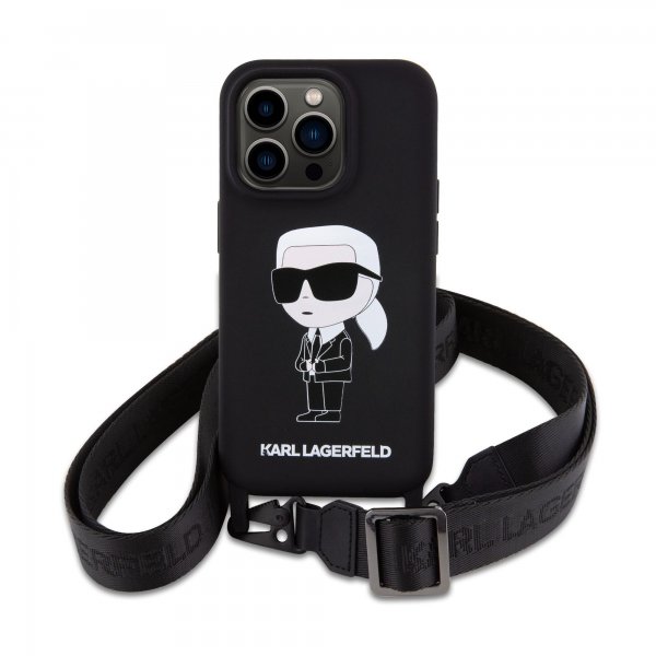 Karl Lagerfeld iPhone 15 Deksel Ikonik Crossbody Svart