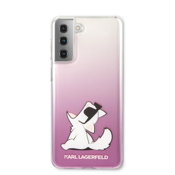 Karl Lagerfeld Samsung Galaxy S21 Plus Deksel Choupette Transparent Rosa