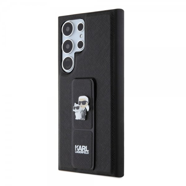 Karl Lagerfeld Samsung Galaxy S24 Ultra Grip & Stand Saffiano Svart