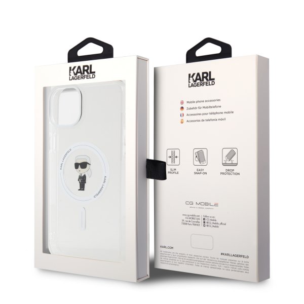Karl Lagerfeld iPhone 15 Plus Deksel Ikonik MagSafe Transparent