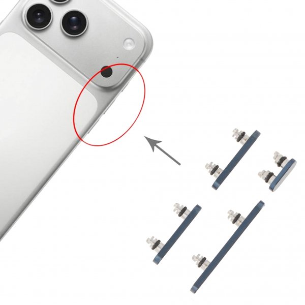 Knappsats for iPhone 17 Pro og 17 Pro Max - Blå