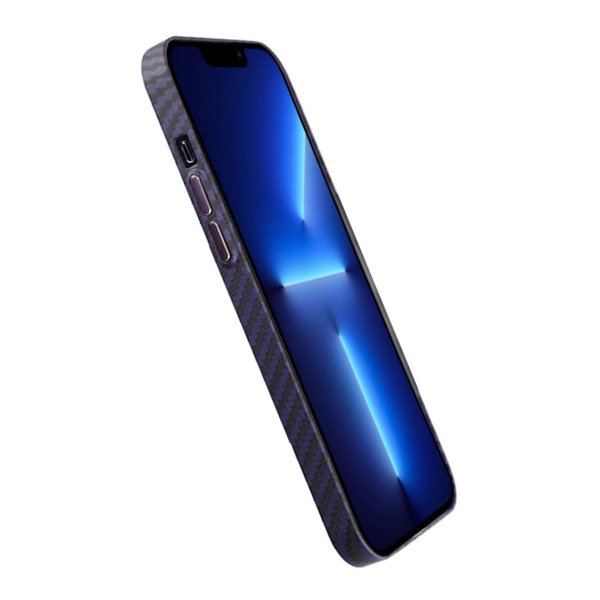 iPhone 12 Pro Max Deksel Karbonfibermønster Lilla