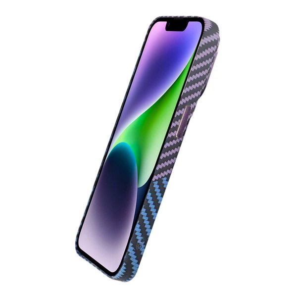 iPhone 13 Deksel Karbonfibermønster Blå Lilla
