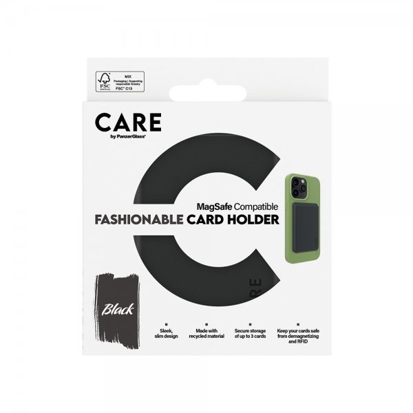 CARE by PanzerGlass Kortholder Fashionable Card Holder MagSafe Svart