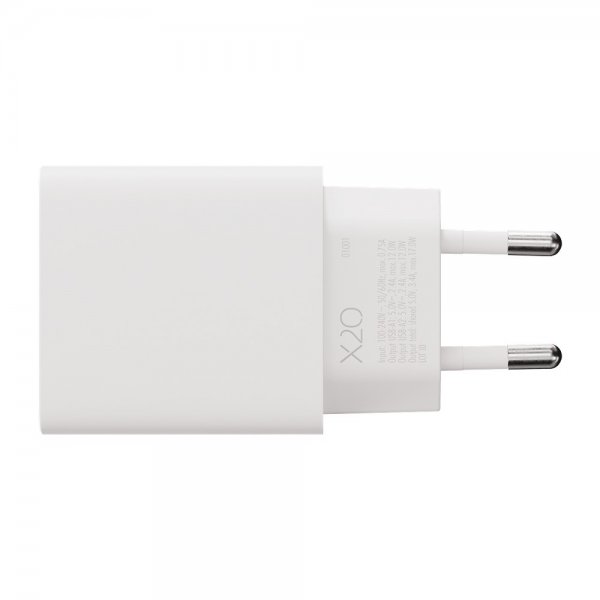 X2O Lader 17W Double USB-A/USB-A Hvit