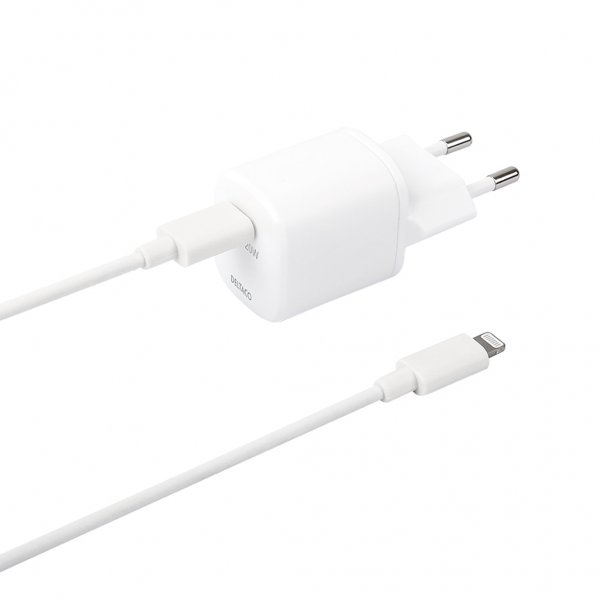 Deltaco Lader 20W USB-C PD USB-C-Lightningkabel 1m Hvit