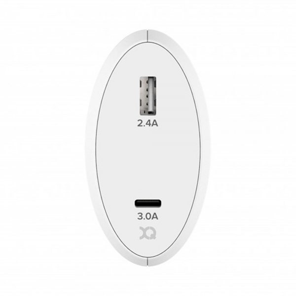 Xqisit Lader 5.4A USB-A & USB-C 30W Hvit