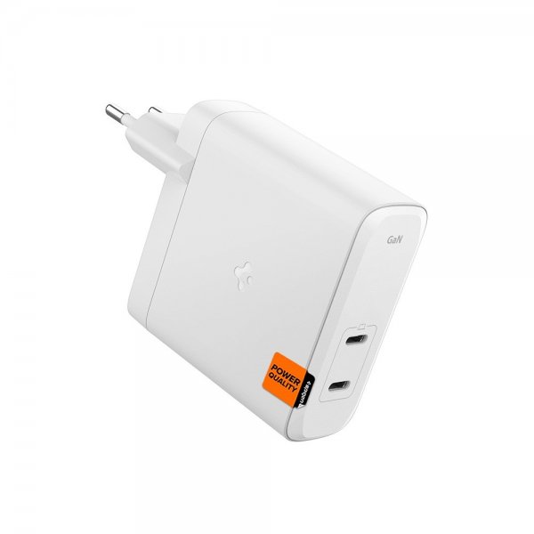 Spigen Lader ArcStation Pro GaN Dual Port 140W Hvit