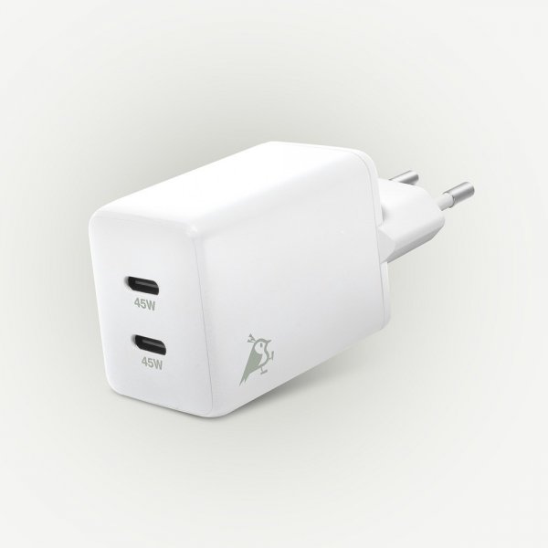 Aqiila Lader Chargebird W45 GaN 45W Hvit