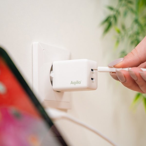 Aqiila Lader Chargebird W45 GaN 45W Hvit
