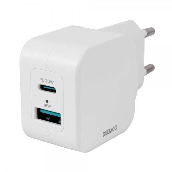Deltaco Lader Dual USB Wall Charger