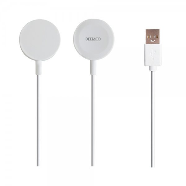 Deltaco Lader til Apple Watch USB-A 1m Hvit