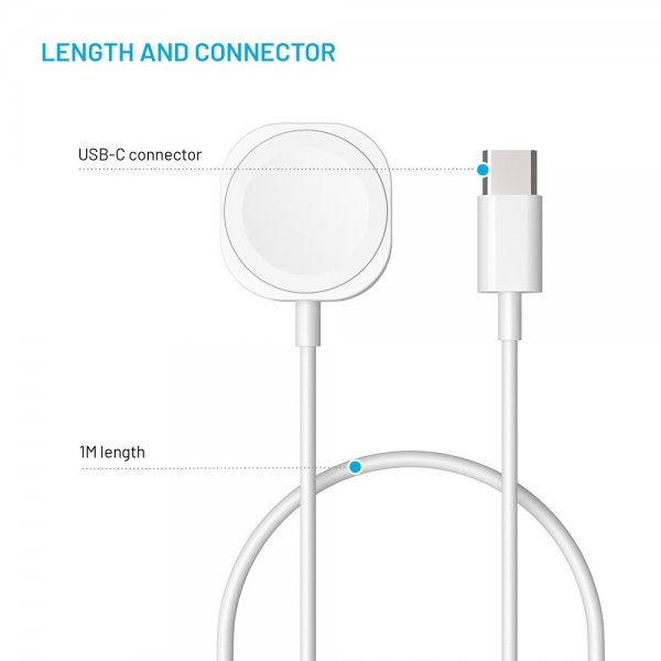 Fixed Lader til Apple Watch USB-C 1m