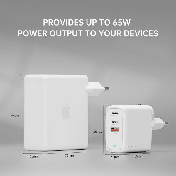 4smarts Lader GaN Flex 65W 2 USB-C+1 USB-A
