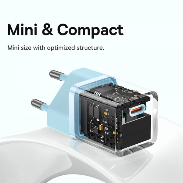 Baseus Lader GaN5 Fast Charger Mini 30W Blå