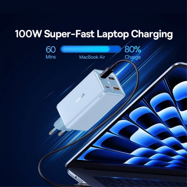 Baseus Lader GaN6 Pro Fast Charger 100W Galaxy Blue