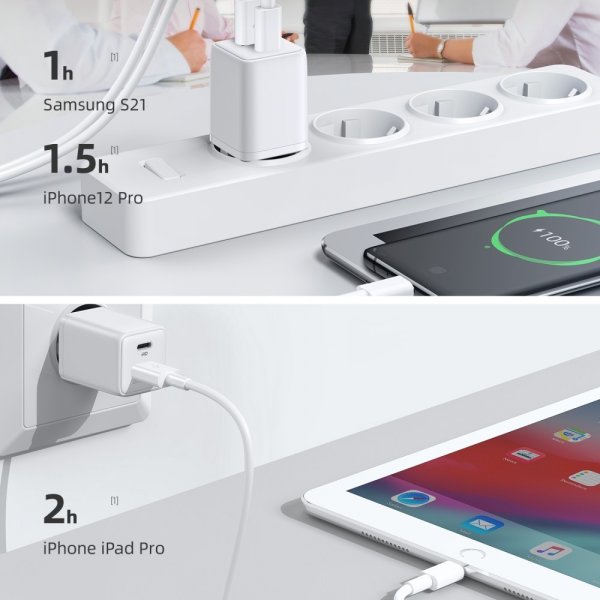 Joyroom Lader JR-QP303 USB-C+USB-A 30W
