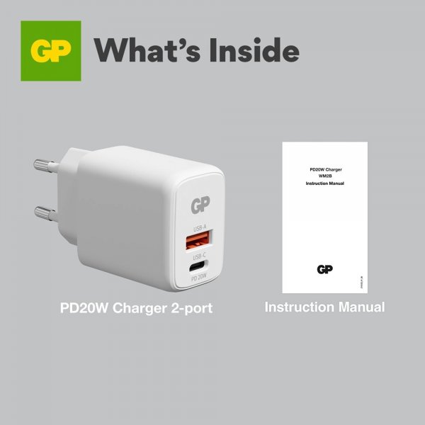 GP Lader PD 20W USB-A + USB-C