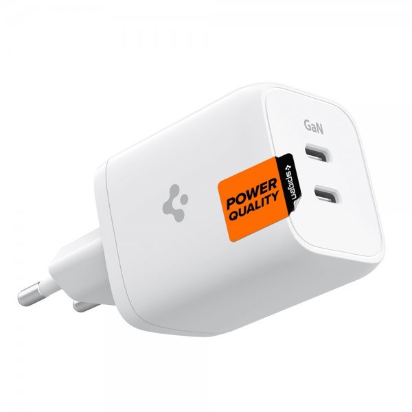 Spigen Lader PowerArc ArcStation Pro GaN Dual Port 65W Hvit