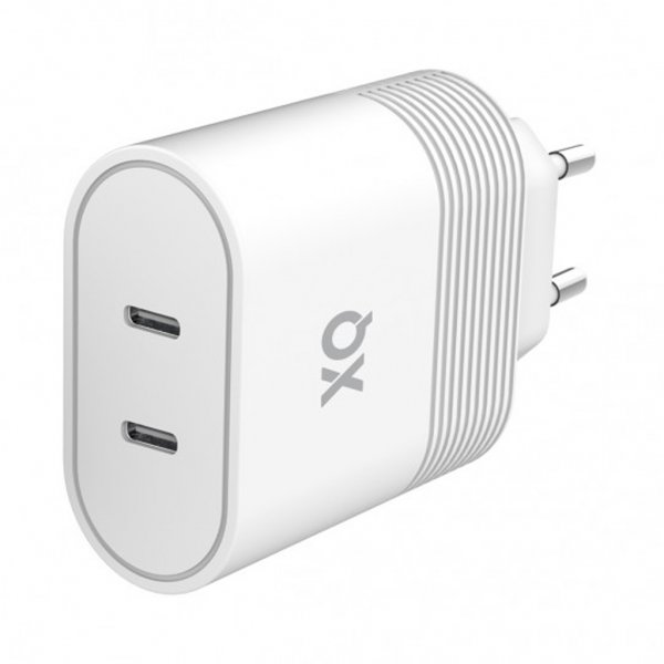 Xqisit Lader Travel Charger Dual USB-C PD 40W Hvit