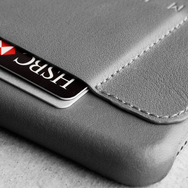 Mujjo iPhone 6/6S Plus Deksel Full Leather Wallet Case Grå
