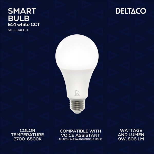 Deltaco Smart Home LED-pære E27 WiFi 9W