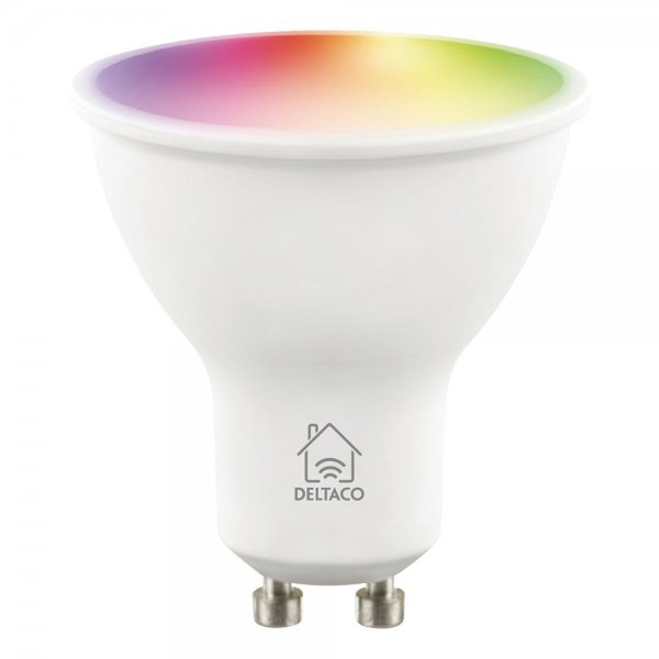 Deltaco Smart Home LED-pære GU10 WiFi 5W RGB 3-pakning