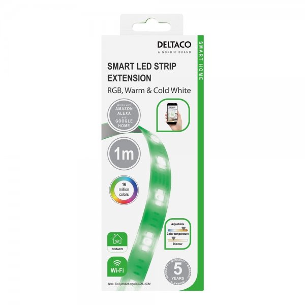 Deltaco Smart Home LED-stripeforlengelse RGB 6-pin 1m