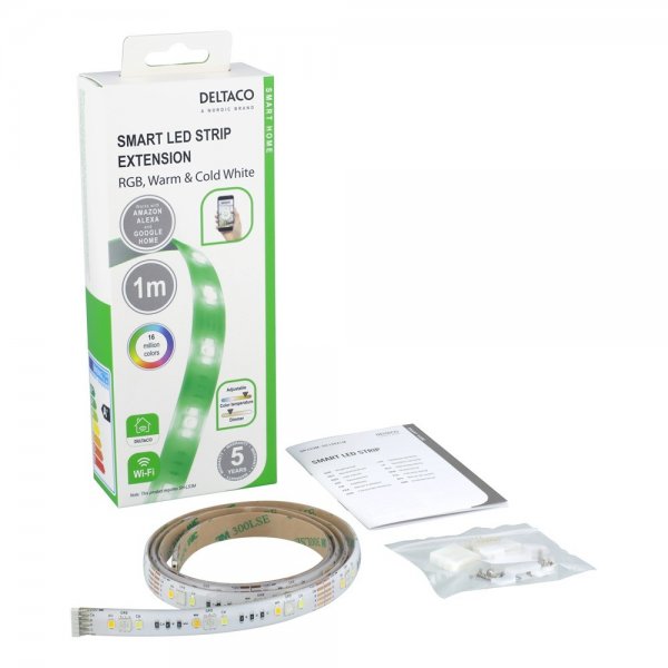 Deltaco Smart Home LED-stripeforlengelse RGB 6-pin 1m