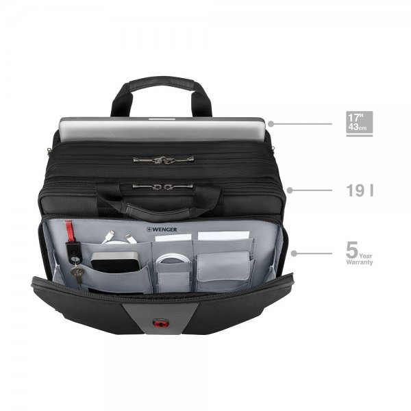 Wenger Legacy 17" Triple Gusset Dataveske Grå/Svart
