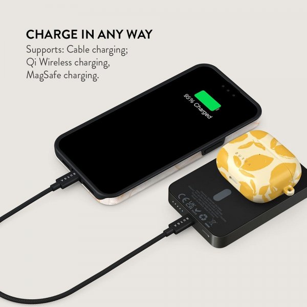 Burga Powerbank MagSafe 5000 mAh Lemon Tart Metallgrå