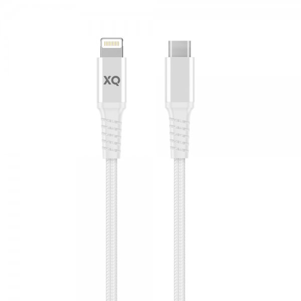 Xqisit Lightning till USB-C Kabler Flätad Extra Stark 2 m Hvit