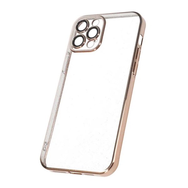 iPhone 12 Pro Deksel Glitter Transparent Støtsikker Gull