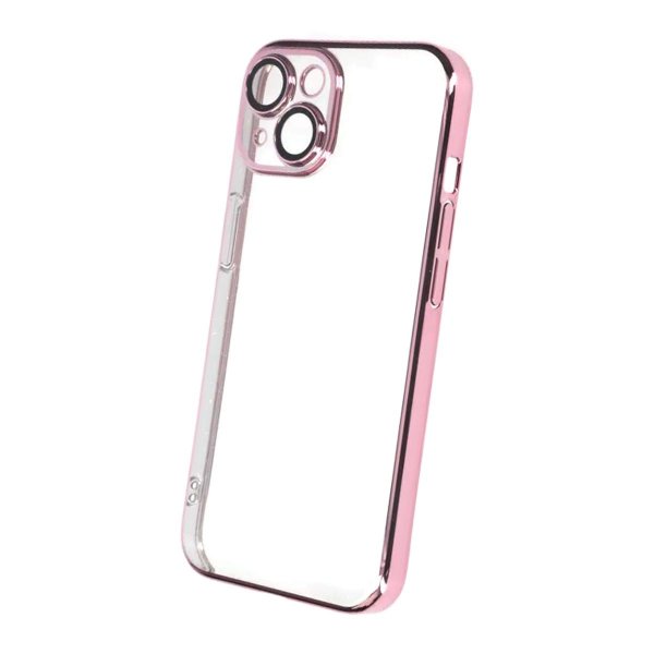 iPhone 14 Deksel Glitter Transparent Støtsikker Rosa