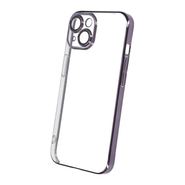 iPhone 15 Deksel Glitter Transparent Støtsikker Lilla