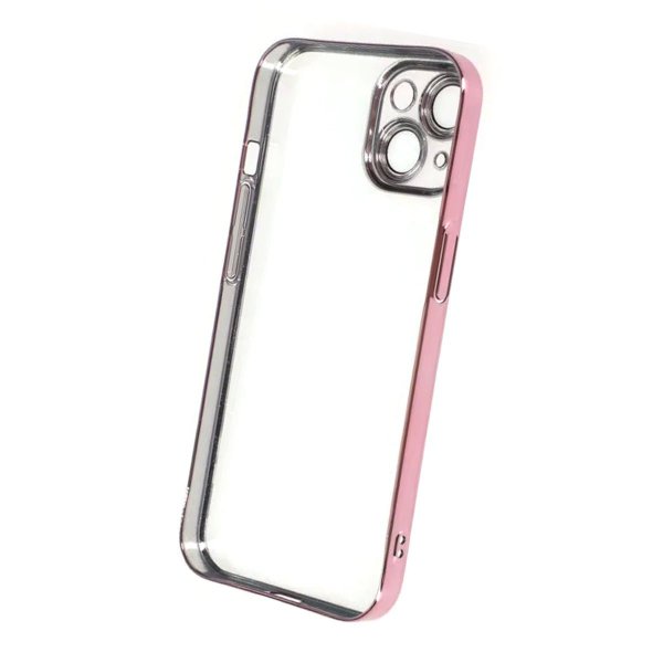 iPhone 15 Deksel Glitter Transparent Støtsikker Rosa