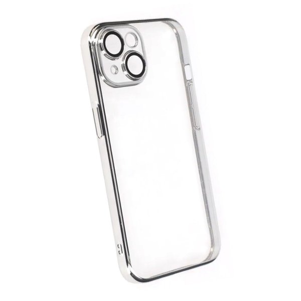 iPhone 15 Deksel Glitter Transparent Støtsikker Sølv